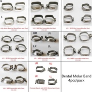 4 Pcs/Pack Molar Band  U1L1/U2L2/U2L2/U3L2 Single Tube Roth/MBT 022 Convertible/N0-Convertible Bucca