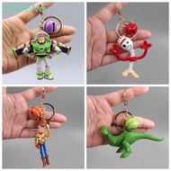 YISHENG Buzz Lightyear Key Chain, PVC Doll Model Toys Woody Action Figures, Backpack Charms Animatio