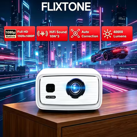Flixtone D9W Ultra Android 1080P Projector 3000ANSI Lumen LED Light Source Home Smart Cinema Project