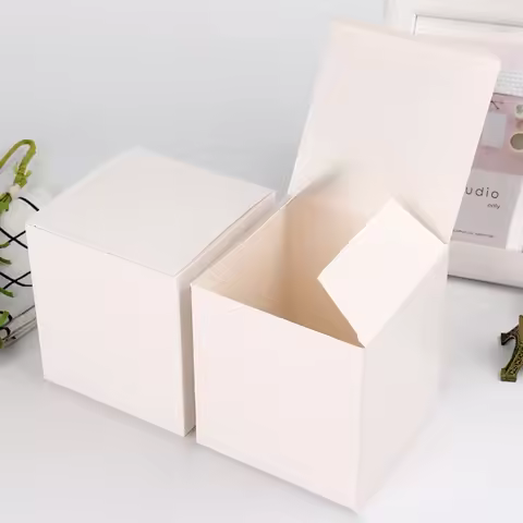 100pcs 5x5x5/6x6x6/7x7x7/8x8x8cm Blank White Cardboard Paper Gift Box Kraft Paper Candy Box Packagin