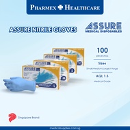 ASSURE Soft Nitrile Gloves Lite Powder-Free Blue 100 Pce/Box