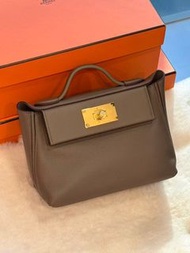 Hermes🌟mini 2424 大象灰金 evercolor stamp  W