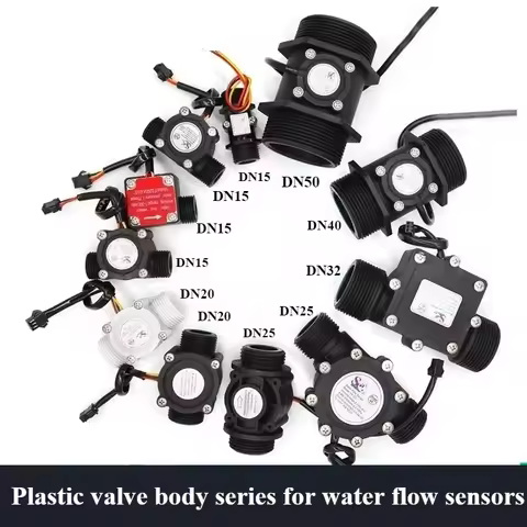 Water Flow Sensor Hall Effect Flow Meter 1/2 3/4 1 2 Inch Nylon Liquid Flow Meter for Irrigation Wat