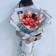 Graduation Convo RM80 Cash Note Money Rose Bouquet Flower Preserved Baby Breath DUIT BUNGA Gift Birthday Valentine 有钱花束