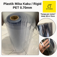 Plastik Mika Kaku Tebal PET 0.70mm Lebar 60cm 70cm Tebal Pengganti Kaca / Mika Rigid Meteran 070 0.7