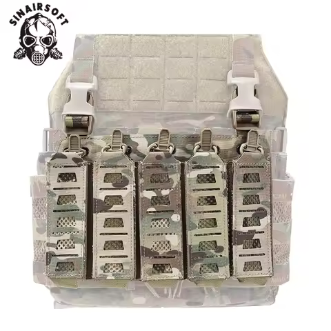 MP5 MP7 Magazine Placard with Hook&Loop Backing & Elastic Straps Tactical Chest Rig Panel for Airsof