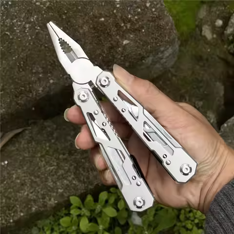 Heavy-Duty Multifunction Tactical Pliers, 420HC Stainless Steel EDC Folding Tool with Nylon Sheath, 