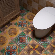 Waterproof Floor Tile Bathroom Self-Adhesive Floor Sticker Bathroom Tile Floor Sticker Retro Anti-Sl