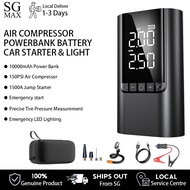10000mah Portable Car Jump Starter and Air Pump 150PSI 1500A 12V Automobile Inflatable Emergency Sta