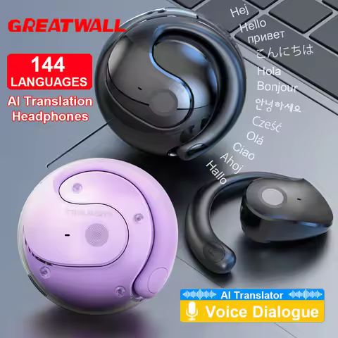 GreatWall AI Real-Time Translation Wireless Bluetooth Earphones Supporting Over 100 Voice Languages 