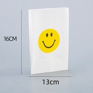 Oil-Proof Paper Bag Small Smiley Face Chicken Strip French Fries Bag Chicken Popcorn Snack Bag Burge