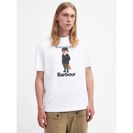 Barbour Áo thun nam ngắn in thường ngày Tay Cổ Tròn Cáo Nhỏ thương hiệu