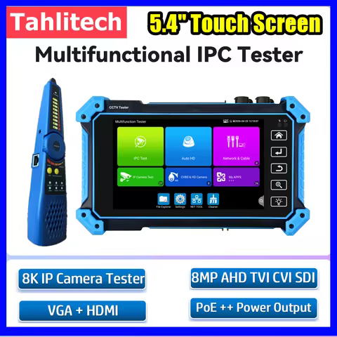CCTV Test Tool 8K 32MP IP PoE Camera Tester 8MP Analog Testing Support Hikivision Dahua Camera Teste