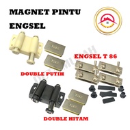 Double Push Open Magnetic Clamp Glass Hinge for Glass Doors