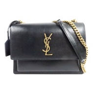 SAINT LAURENT 牛皮皮革Sunset Medium鏈帶肩背袋