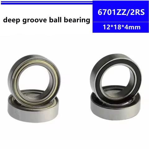 50pcs 6701ZZ 6701-2RS 12x18x4 mm thin wall deep groove ball bearing 6701Z 6701-2Z 6701RS 6701 12*18*
