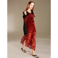 RIMLESS無邊 浪漫真絲剪花飄逸感連衣裙法式復古吊帶裙 原創設計