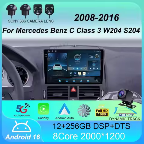 Android 16 For Mercedes Benz C Class 3 W204 S204 2006 - 2011 Car Radio Multimedia Video Player Navig