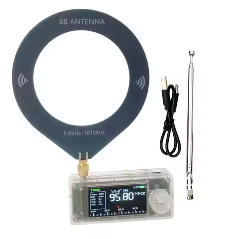 Transparent ABS Shell 0.5-108MHz SI4732 V3 Mini Radio Pocket SSB Radio All Band ESP32 Radio Receiver