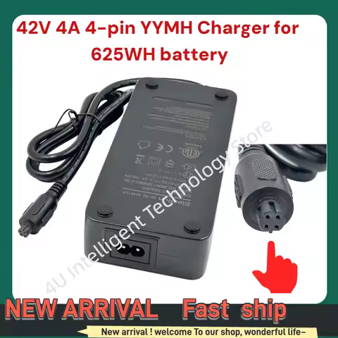 Elecrun 42V 4A 4-pin Charger for 36V ML625WH and YYMH 36V Haibike Li-ion Batteries - Safe Charging w