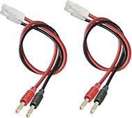 Wmzjnljy 2pcs Ta-Miya Connector Plug to 4mm Banana Plugs Adapter Charger with 14awg 30cm 11.8in Char