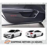 HYS Honda Civic 2016-2021 FC Carbon Leather Door Panel Protector