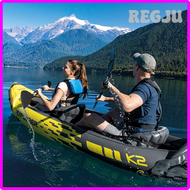 REGJU เรือยางแบบพองได้2คน Intex 68307 K2 Explorer เรือเรือคายัคตกปลาดริฟท์คู่ BNGJI