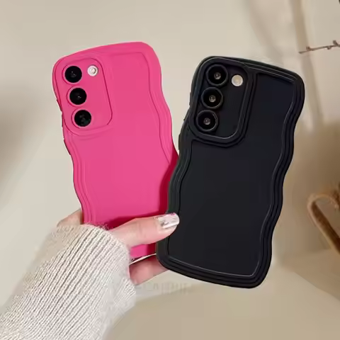 S 23 21fe 22 Curly Wavy Liquid Silicone Case For Samsung Galaxy S23 S22 S21 Plus Ultra Fe S20 S23plu