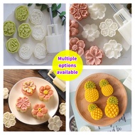 20g/30g/50g Mung Bean Cake Mold Pineapple Push Type Round Snowskin Mooncake Animal Flower Grass Hand Press Cantonese