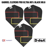 TARGET DARTS FLIGHT - Gabriel Clemens Pro Ultra 80% Black No.6 DART FLIGHTS 3PCS/PACK