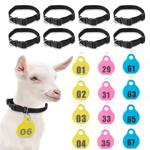 Adjustable Nylon Collar Pet Livestock Hang Tag with Double-sided Serial Number for Farm Livestock An