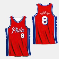 Full Sublimation Philadelphia 76ers Paul George Vest Men's Sports T-shirt Vest Basketball Vest 2025 