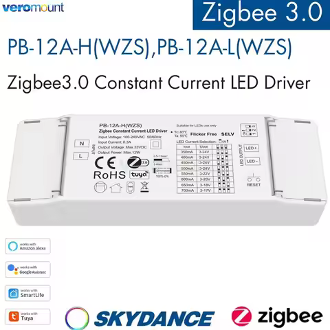 110V 220V to 3-24VDC 1CH*(350-700mA) PB-12A-H(WZS) 9-45VDC 1CH*(100-450mA) PB-12A-L(WZS) 12W Zigbee 