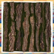 A7(GRSU) Simulation Tree Bark Home Sewer Decoration Fake Tree Bark Green Moss Wedding Decoration Gra