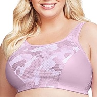 Women's Plus Size Custom Control Sports Bra Wirefree #1166, Pink Camo Print, 32H