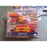 [BLISTER BUTTON] HOT WHEELS PREMIUM PORSCHE 962 & FLEECE STREET TEAM TRANSPORT