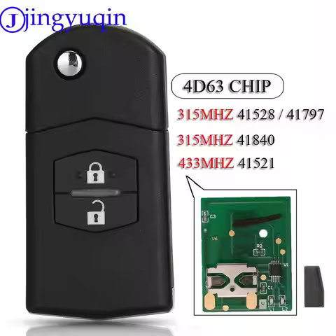 Jingyuqin 2 Button Remote Fob Flip Car Key 315Mhz /433Mhz 4D63 For Mazda 3 M3 Axela 6 M6 Atenza 4179