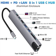 8Combination1Type-C Docking station8 IN 1USB Hub Compatible MacBook Belt HDMI Mesh Port PD Card Read