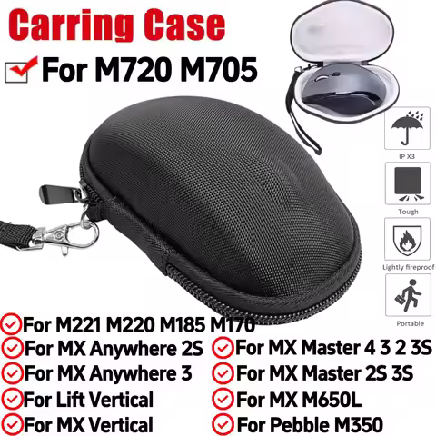EVA Hard Case Mouse Bags For M720 M705 Wireless Mouse Storage Bag For MX Master 4/3S/3/2S/2 Portable