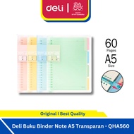 Deli A5 Binder Note Book Transparent Deli B5/ Loose Leaf Notebook Clear Cover