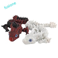 FUSIONEDGE 3D Printed Diceratops Dragon, Simulated Eye Laser 3D Printed Dragon, Poseable Joints Flex
