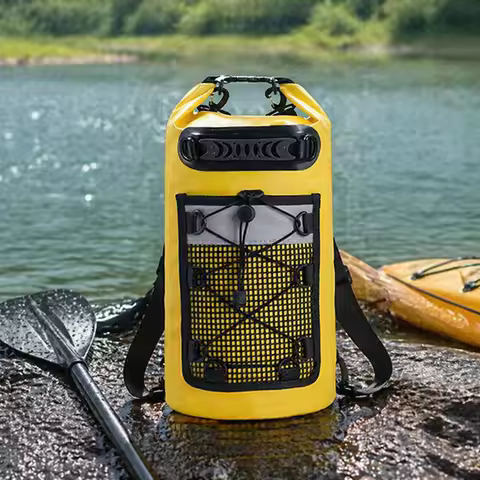 10L/20L/30L Waterproof Swimming Dry Backpack with Mesh Pocket & Adjustable Straps Bucket Bag Outdoor