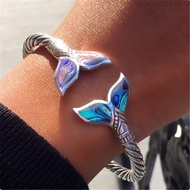 [COD]Silver Mermaid Tail SS Bangle celet Mermaid Tail Personalized celet