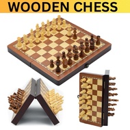 Wooden Magnet Chess Set Folding Chess Board Game International Chess Set English Chess