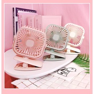 kipas kecil mini fan ✫YS2908 LED Light 360 Adjust Mini Fan USB Charging Mini Clip Fan with Cable Rec
