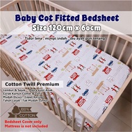 Cadar Baby Cot / Baby Bedsheet / Cadar Bayi / Baby Cot Mattress Cover /Cotton Twill Size 120cm x 60c
