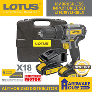 ORIGINAL LOTUS 18V Brushless Impact Hammer Drill HEAVY DUTY Cordless Power Tool 13MM Keyless Chuck + 2 Batteries 1 Charger in Tool Case Box X18 Power Tools Concrete Wood Metal Drilling Screwdriving Driver (LTX18) LUTOS INGCO TOTAL HOYOMA POWERHOUSE
