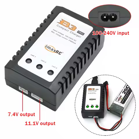 iMax B3 Pro Balancer Charger EU/US Plug 10W 2s 3s Lipo Battery 7.4V 11.1V 10w Compact Power Adapter 