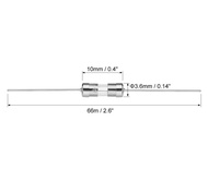 (10pcs) 3.6mm x 10mm Slow Blow Glass Fuse with Lead 250V 0.5A 1A 2A 3A 5A 6.3A 8A 10A Glass Tube Fus