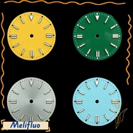 MELIFLUO Watch Dial Face, Aluminum alloy Colorful Green Luminous Dial, Precise Position Hole Luminou